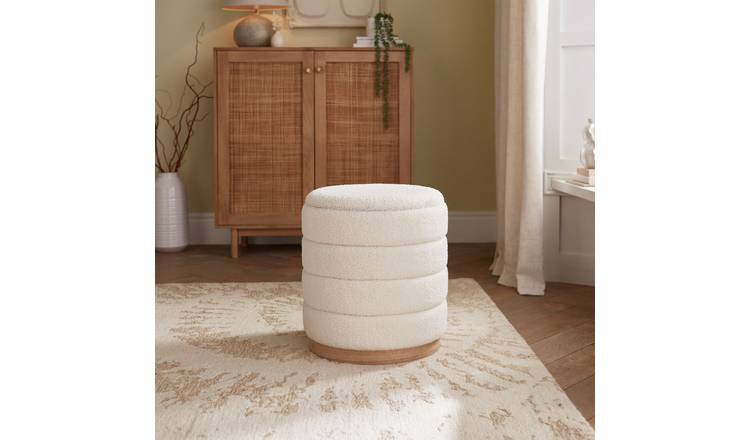 GFW Otis Boucle Storage Ottoman - Cream
