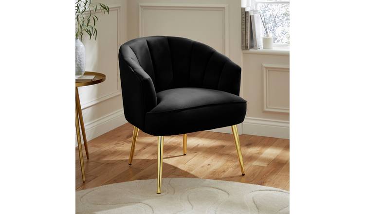 GFW Pettine Velvet Accent Chair - Black