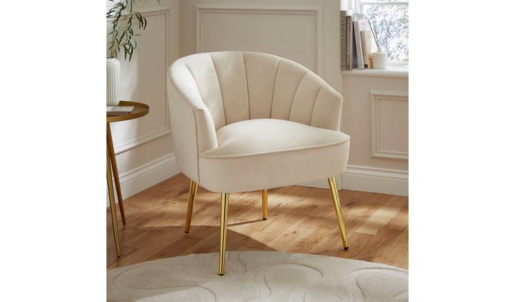 GFW Pettine Velvet Accent Chair - Natural