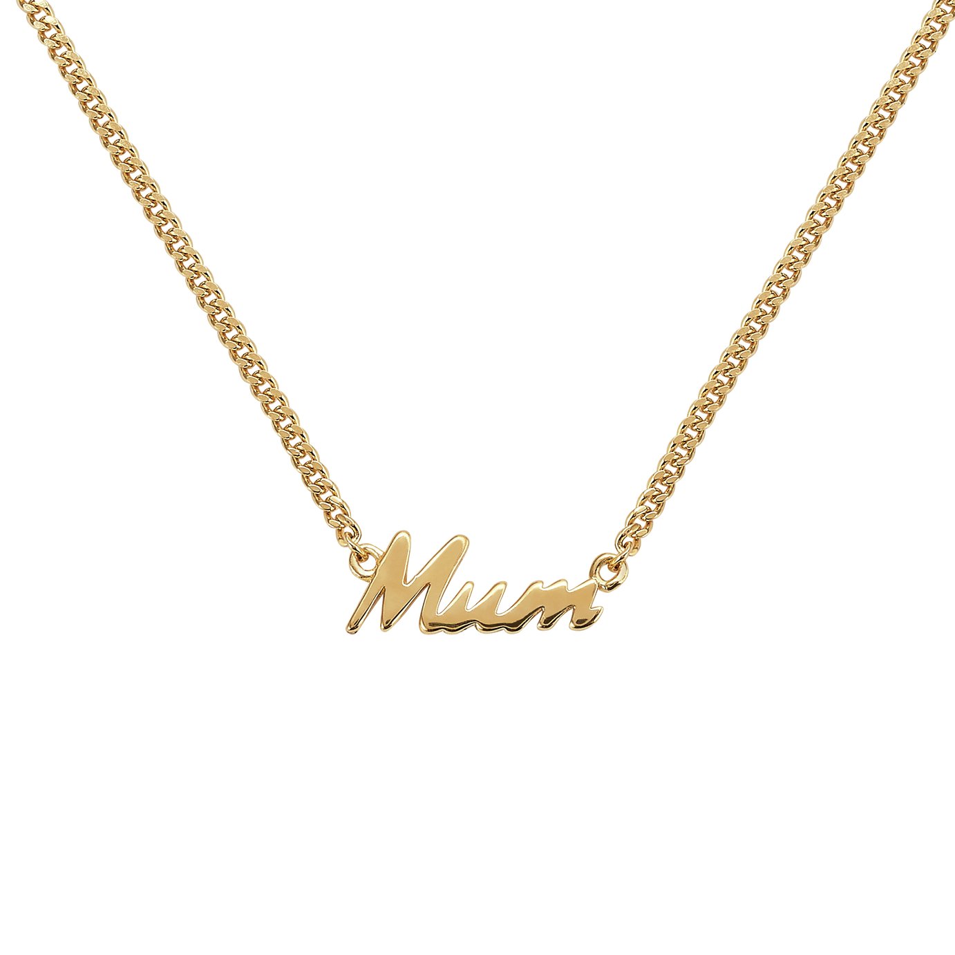 Moon & Back 9ct Gold Plated Mum Pendant Necklace