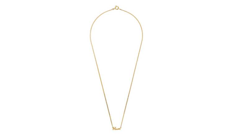 Buy Moon Back 9ct Gold Plated Mum Pendant Necklace Womens