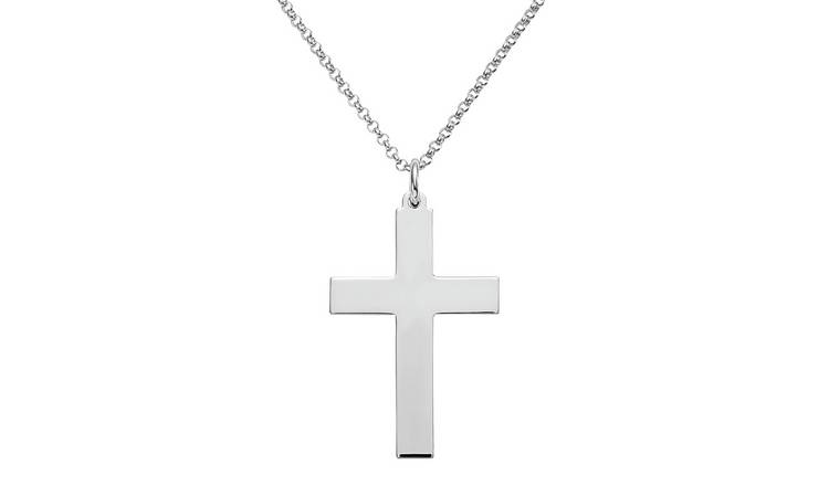 Revere Sterling Silver Large Cross Pendant Necklace