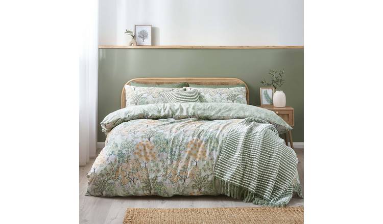 Catherine Lansfield Forest Blossom Green Bedding Set- Single