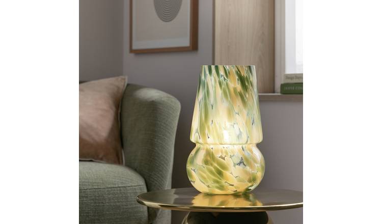 Habitat Rahnn Confetti Glass Table Lamp - Green