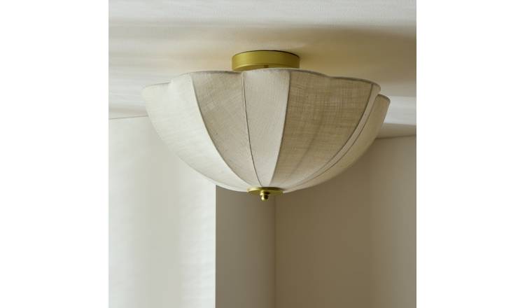 Habitat Scalloped Uplighter Flush Ceiling light - Natural