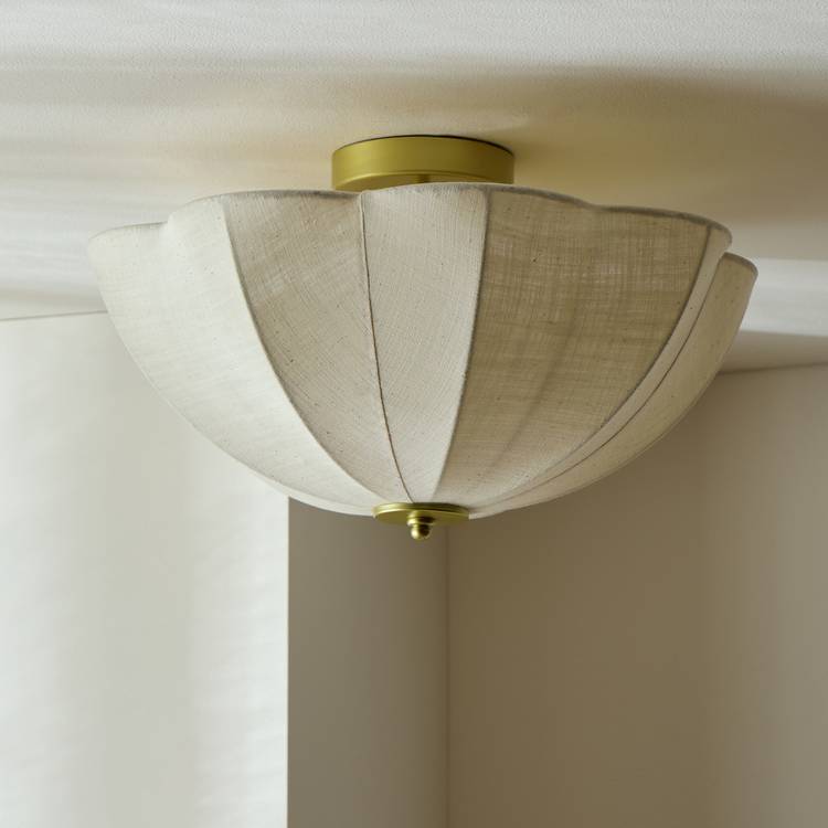 Habitat Scalloped Uplighter Flush Ceiling light - Natural 0