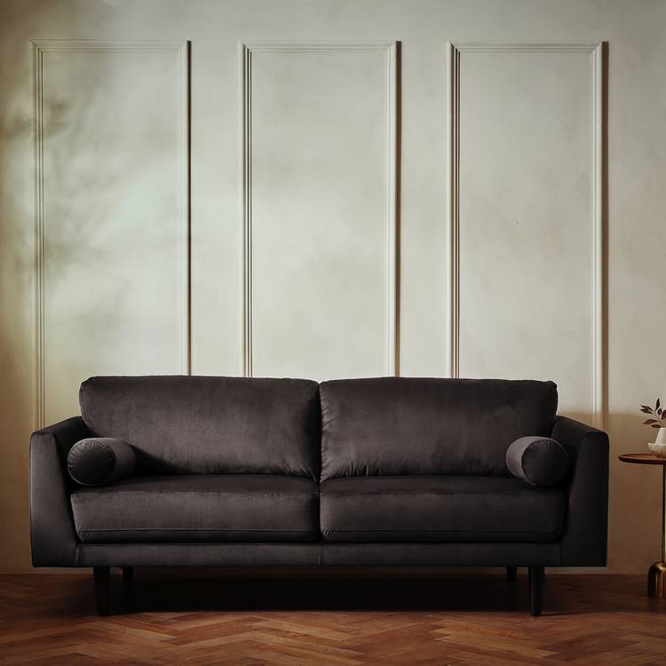 Habitat Jacob Velvet 3 Seater Sofa - Chocolate 0