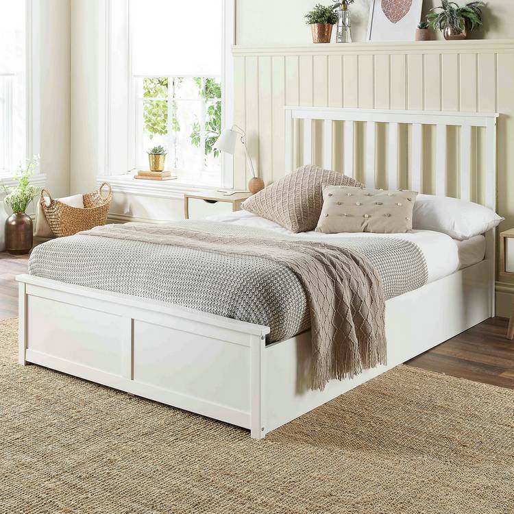  Aspire Atlantic Double End Lift Ottoman Bed - White 0
