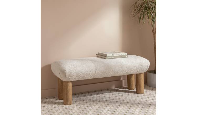 Habitat May Boucle Bench - White