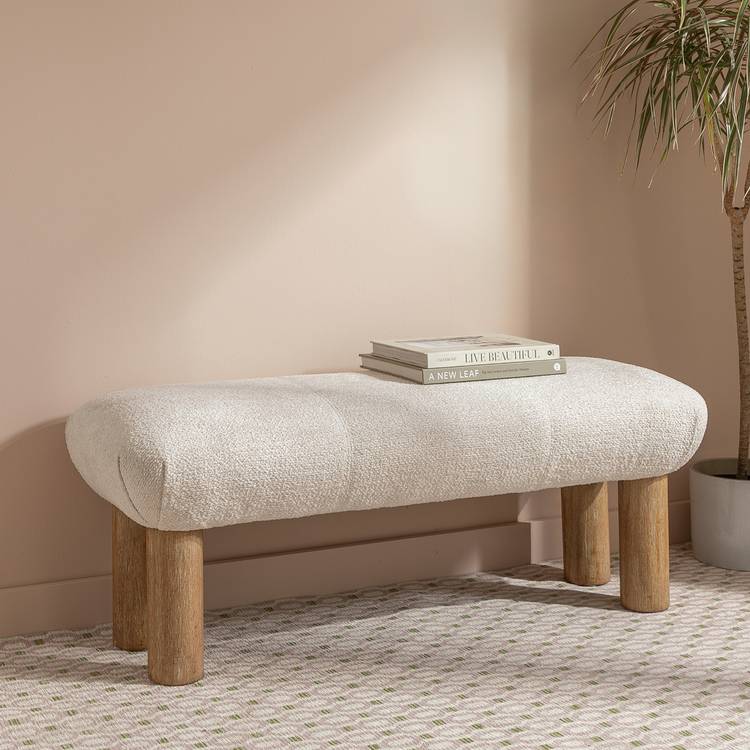 Habitat May Boucle Bench - White 0
