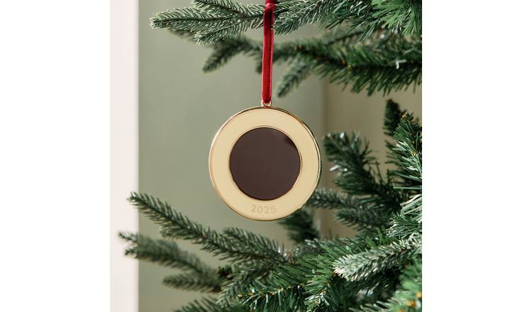 Habitat Single Gold Round Photo Frame Christmas Decoration