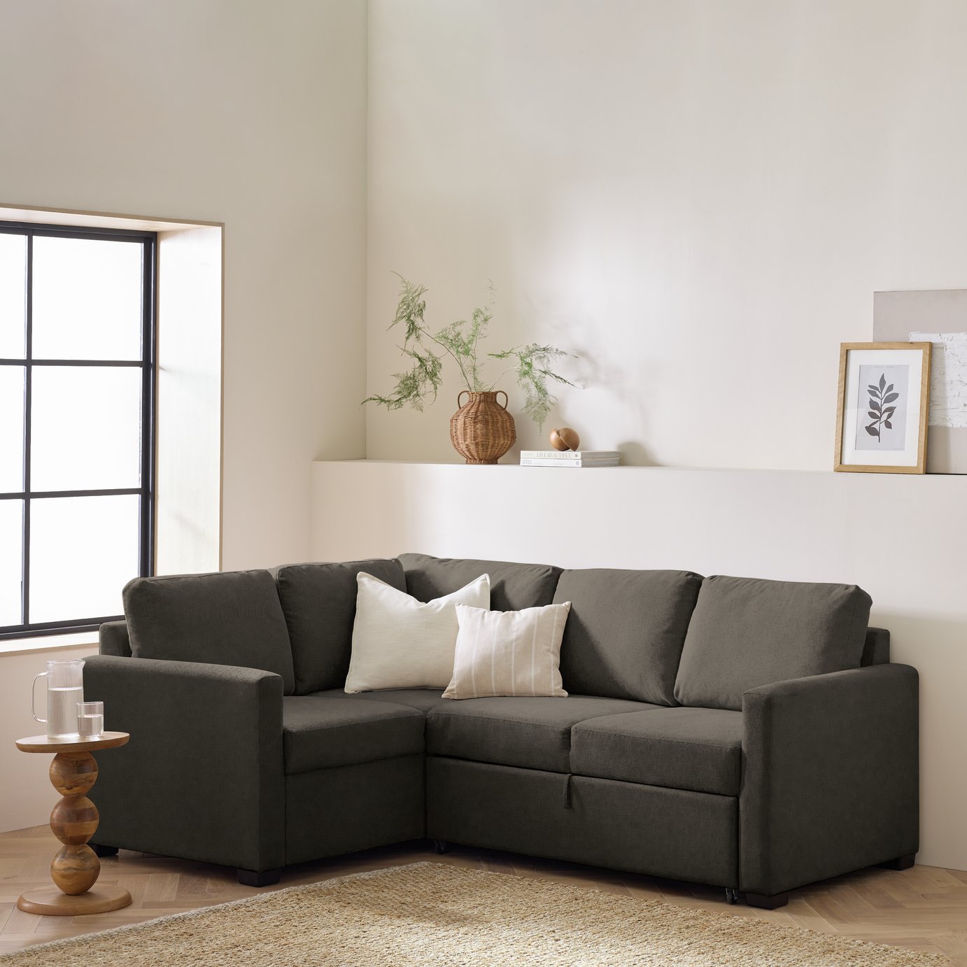 Buy Habitat Reagan Fabric Left Hand Corner Sofa Bed - Charcoal