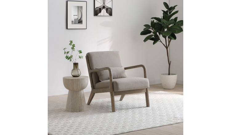 Kyoto Leah Fabric Accent Chair - Oatmeal