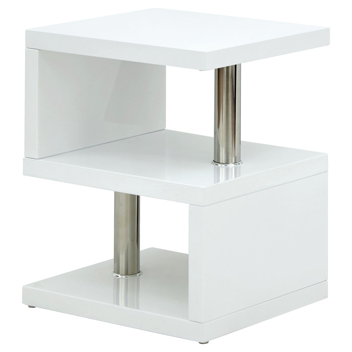 white gloss lamp table