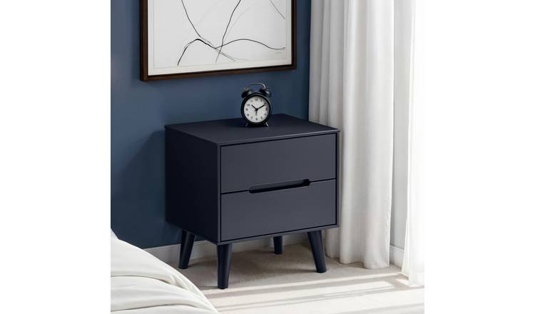 Julian Bowen Alicia 2 Drawer Bedside Table - Anthracite