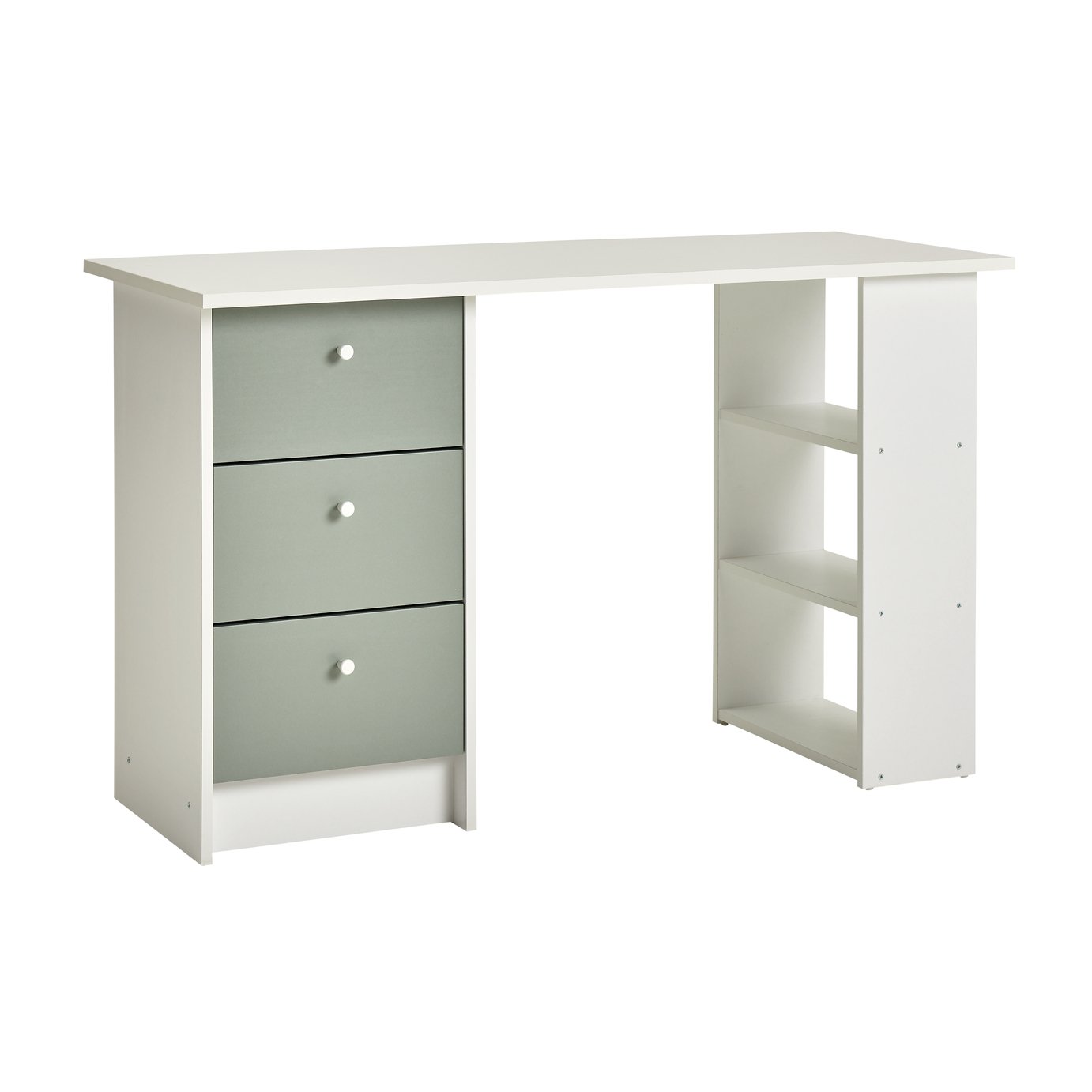 Argos Home Kids Malibu 3 Drawer Desk - Green and White