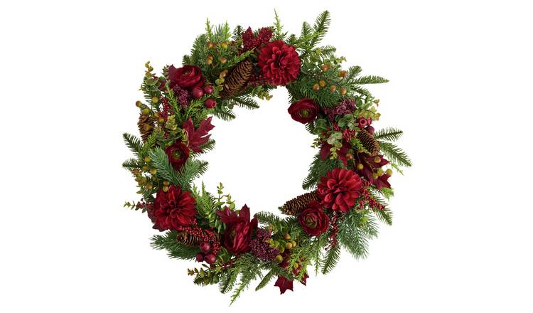 Habitat Luxe Rose and Berry Christmas Wreath
