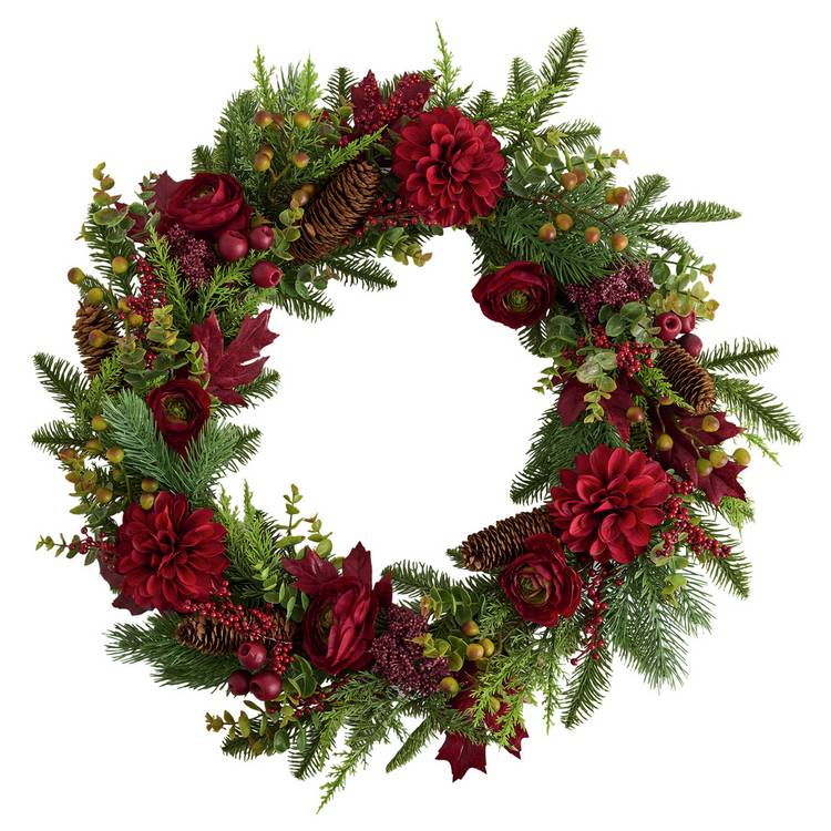 Habitat Luxe Rose and Berry Christmas Wreath 0