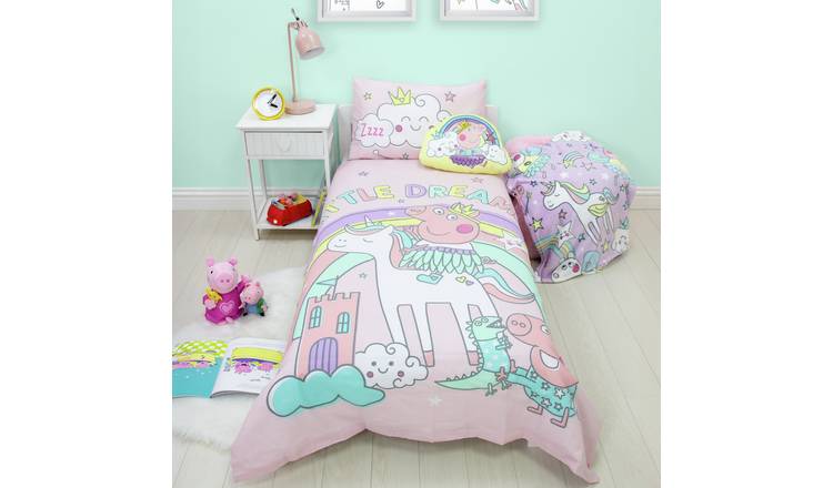 Peppa Pig Bedtime Panel Pink Kids Bedding Set - Toddler