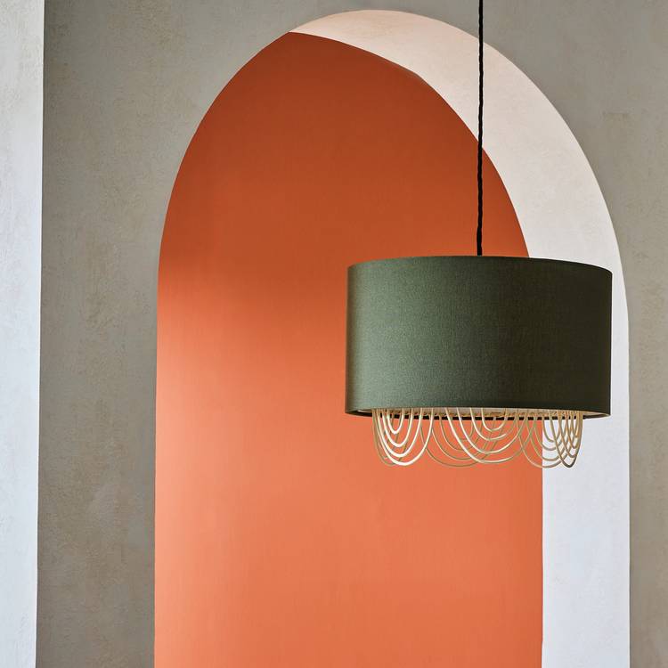 Habitat Olive Two Tier Scallop Easy Fit Lampshade - 35cm 0