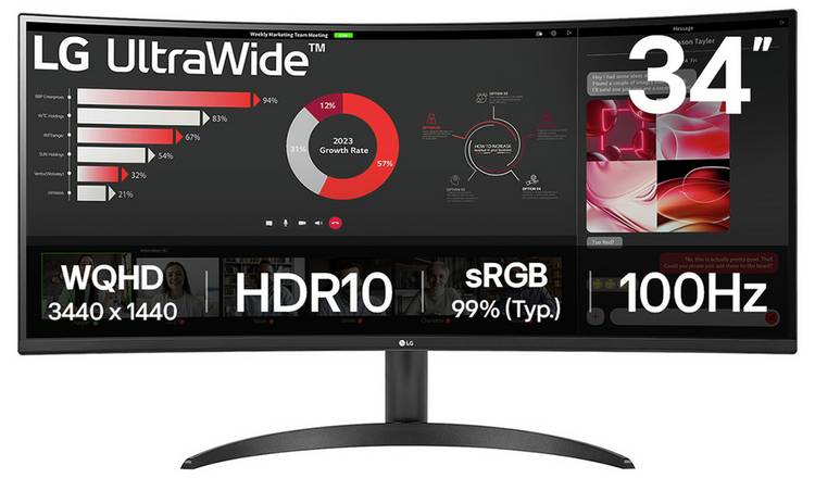 LG 34WR50QK-B 34Inch 100Hz WQHD Monitor