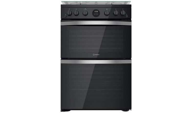 Indesit ID67G0MCB/UK 60cm Double Gas Cooker - Black