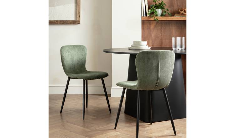 Habitat Shai Pair of Fabric Chairs - Green