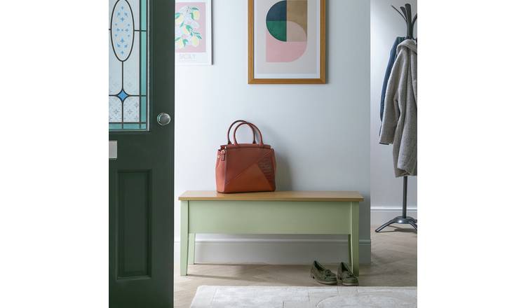 Argos Home Chicago Solid Wood Storage Bench - Sage Green