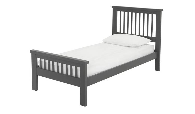 Argos Home Aubrey Single Wooden Bed Frame - Charcoal