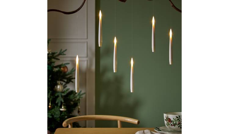 Habitat Pack of 6 White Lightup Floating Candles Decoration