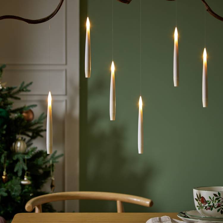 Habitat Pack of 6 White Lightup Floating Candles Decoration 0