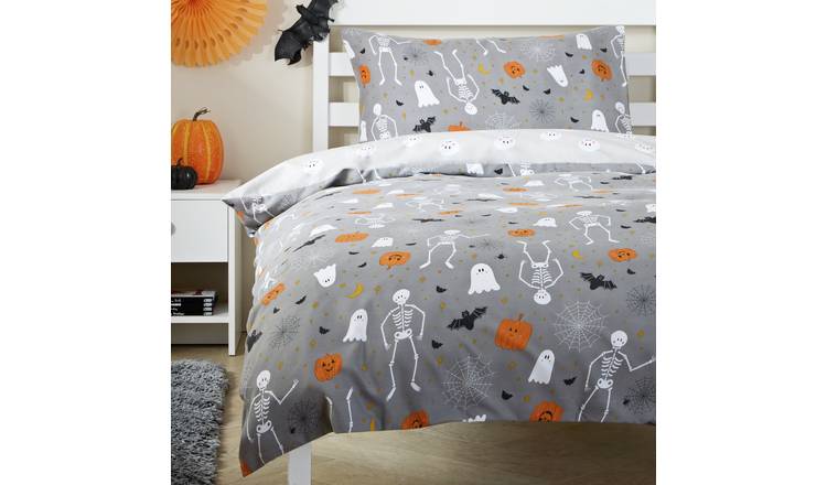 Argos Home Happy Halloween Grey Kids Bedding Set - Double