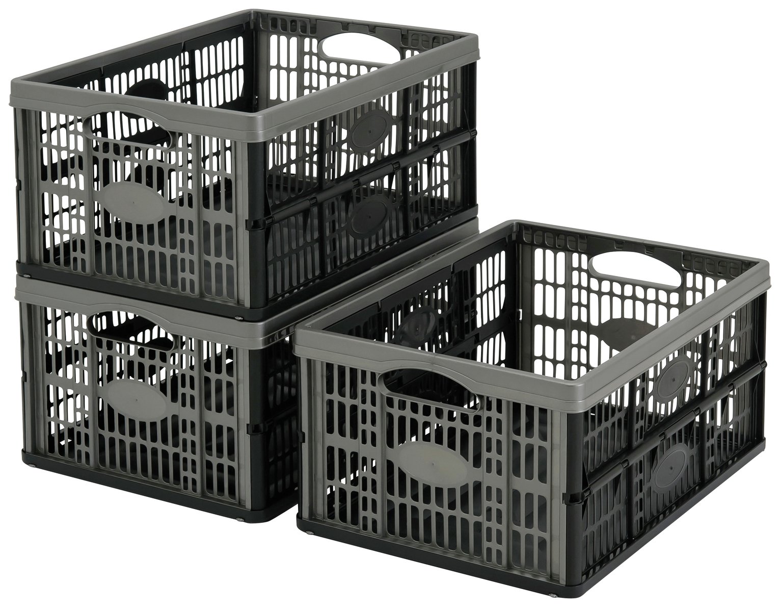 Argos Home 32 Litre Plastic Folding Storage Crates Set of 3 Reviews