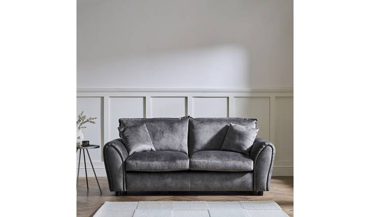 Argos Home Rosie Fabric 3 Seater Sofa - Grey