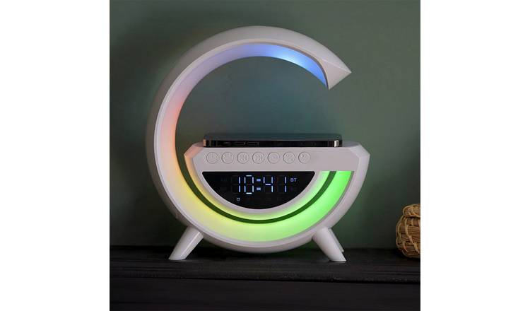 Menkind Bluetooth Speaker Digital Alarm Clock - White