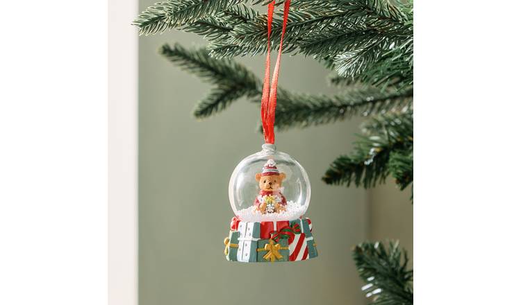 Argos Home Single Bear Snowglobe Hanging Christmas Ornament