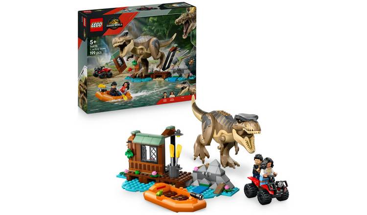 LEGO Jurassic World T. rex River Escape, Dinosaur Toy 76975