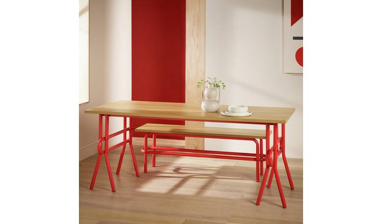 Habitat Ballon Metal 4 - 6 Seater Dining Table - Red