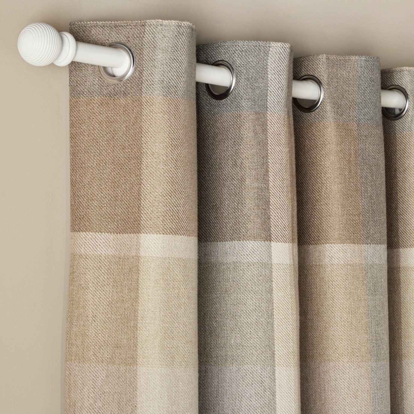 Buy Argos Home Blackout Eyelet Curtains - Neutral - 117x137cm | Curtains