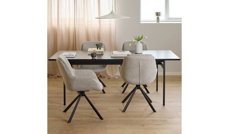 Furniture To Go Angus Black Dining Table & 4 Black Chairs