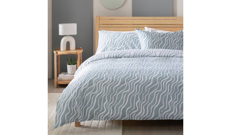 Habitat Blue Wiggle Print Bedding Set - King size