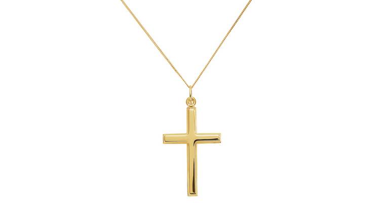 Gold small cross on sale necklace womens