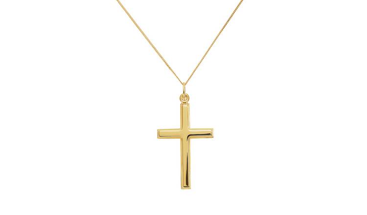 Revere 9ct Gold Small Cross Pendant Necklace