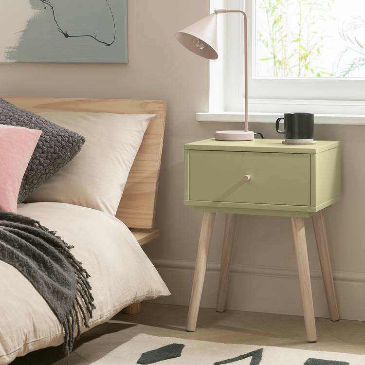 Habitat Otto 1 Drawer Bedside Table - Yellow 0