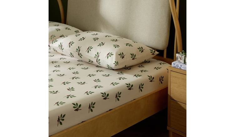 Argos Home Robin Printed Cream Fitted Sheet - Single