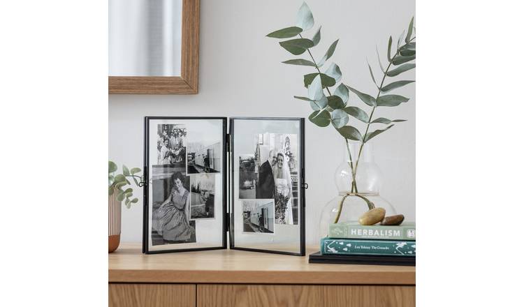 Habitat Skinny Metal Hinged Picture Frame - Black - 23x18cm