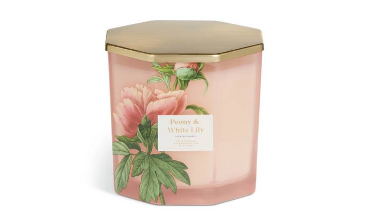 Argos Home Medium Multi Wick Candle - Peony & White Lily