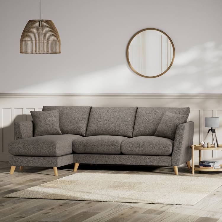 Habitat Lomond Left Hand Corner Sofa - Charcoal - Ash Leg 0