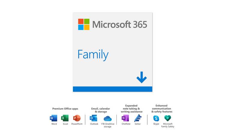 Buy Microsoft 365 Family - 1 Year 6 Users | Computer software | Argos