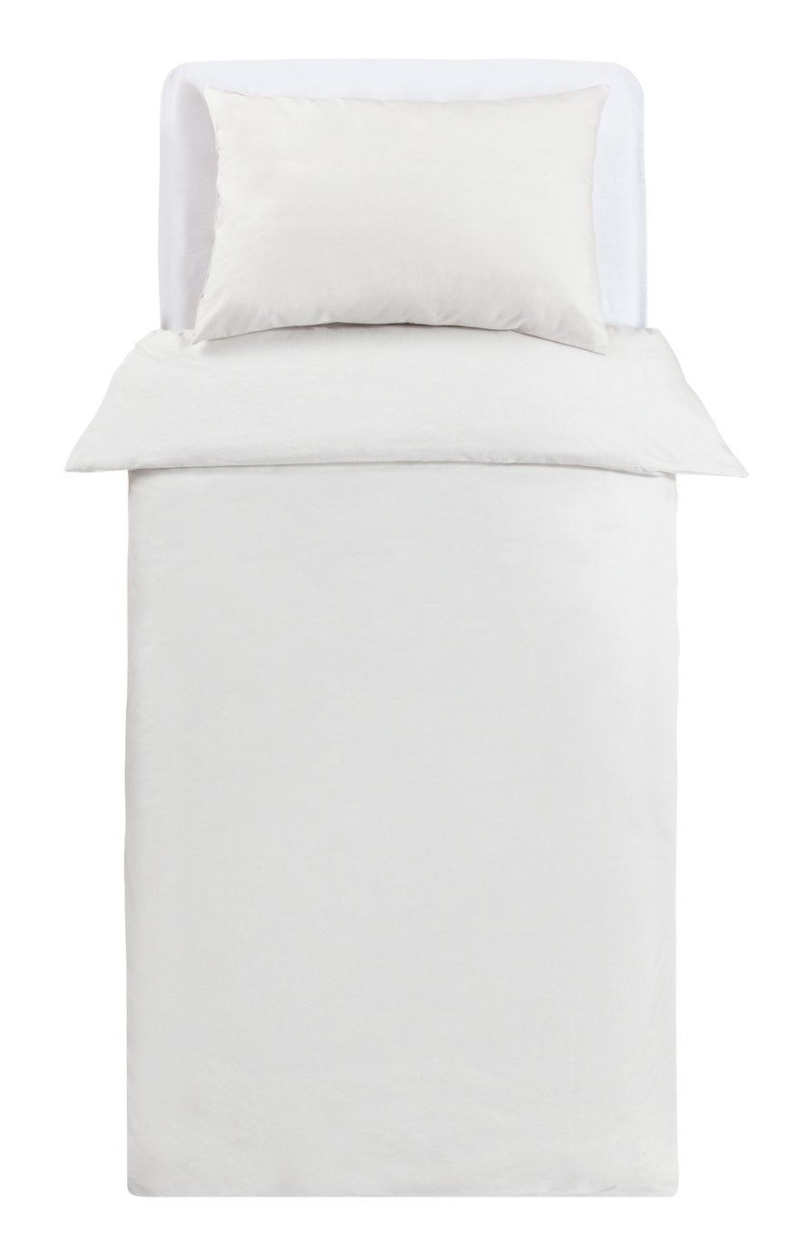 Argos Home Brushed Cotton Plain Cream Bedding Set - Single